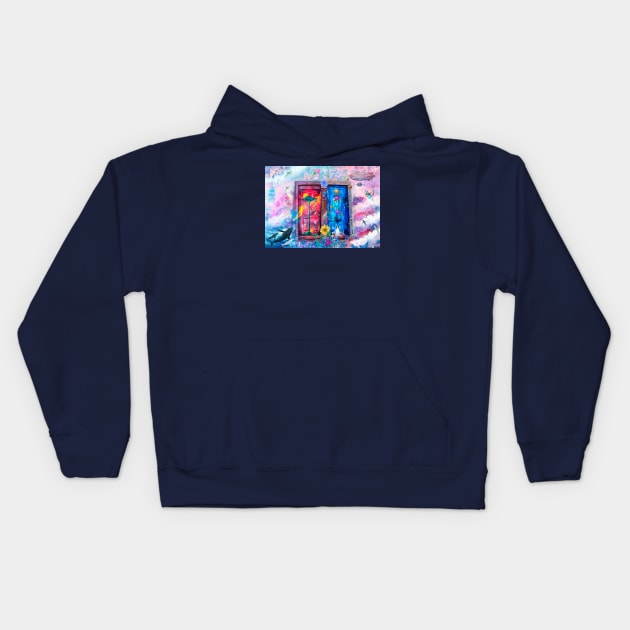 Two Doors Down Kids Hoodie by Phatpuppy Art